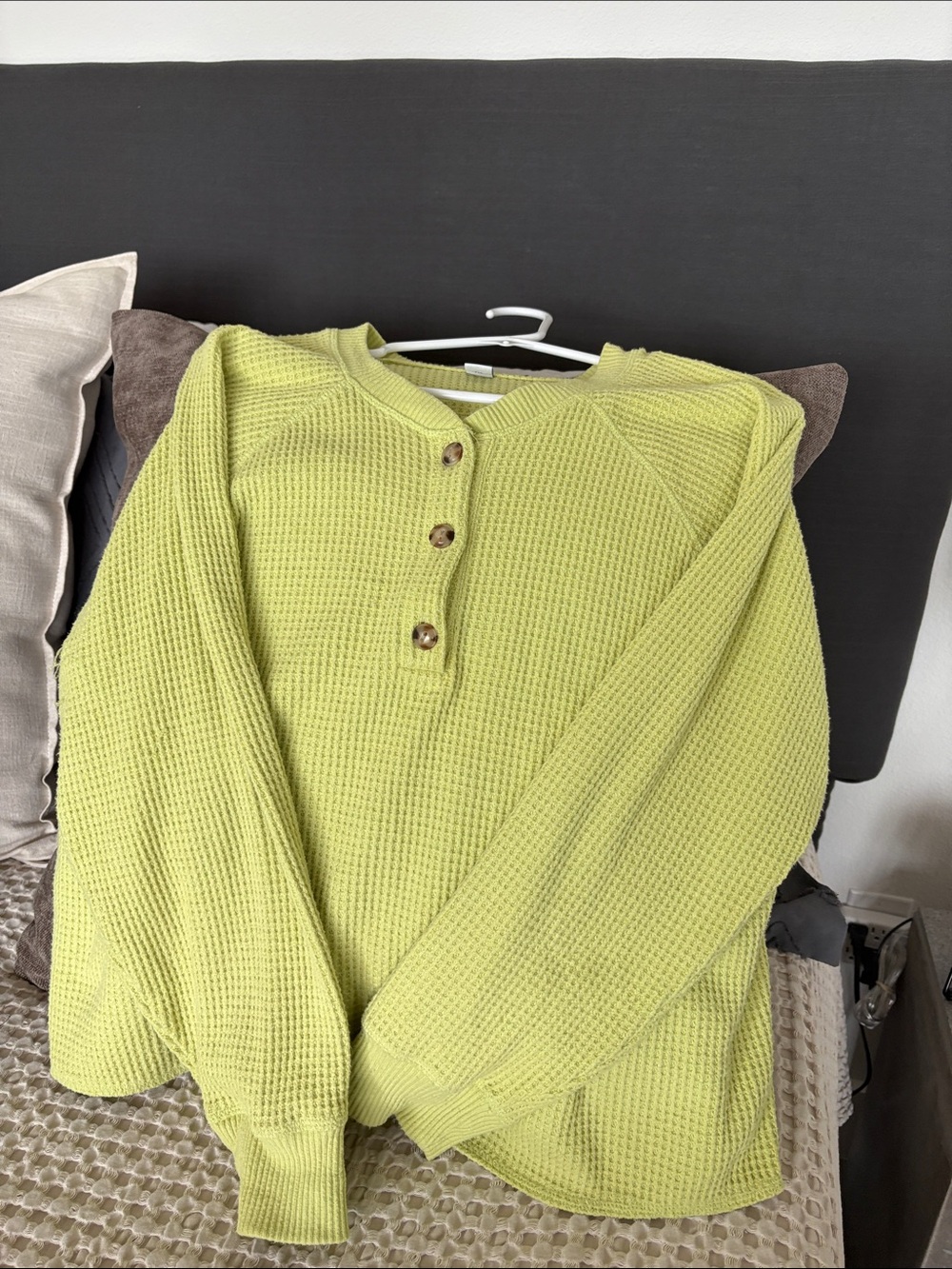 Old Navy Lime Green Waffle Knit Sweater Top